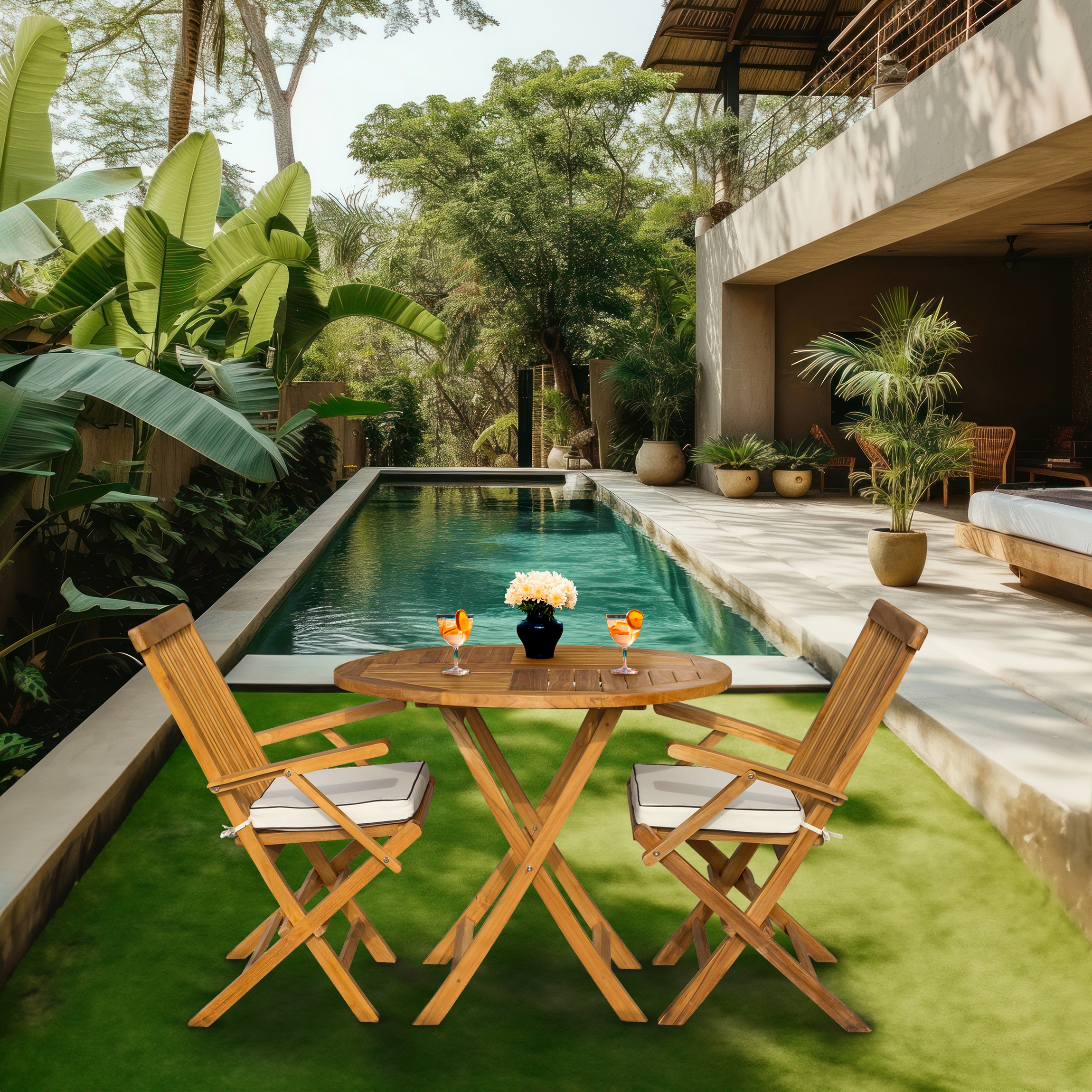 Teak outdoor outlet bistro table