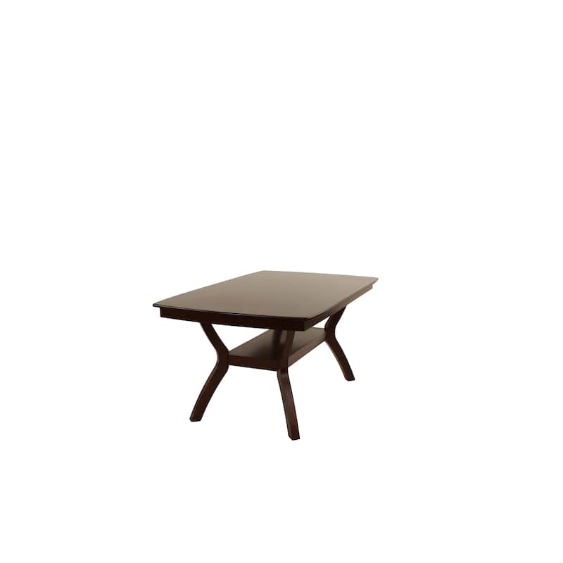 Formal Look 1pc Dining Table w Shelve Solidwood Espresso Finish Dining Room Furniture