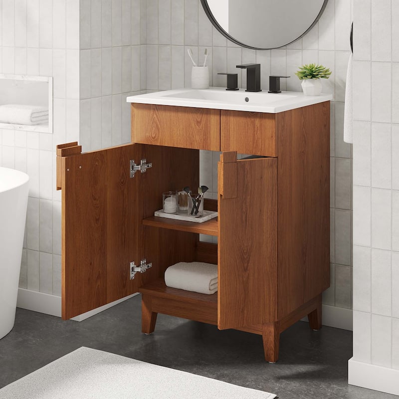 Miles 24" Bathroom Vanity - Walnut
