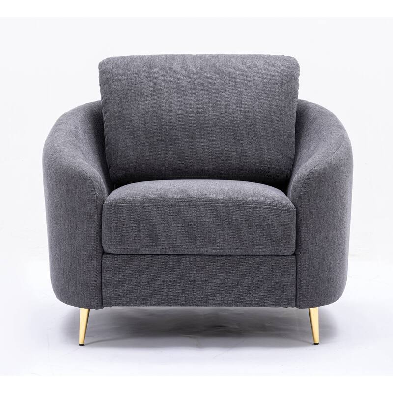 Vibrant Gray Chair with Metal Leg