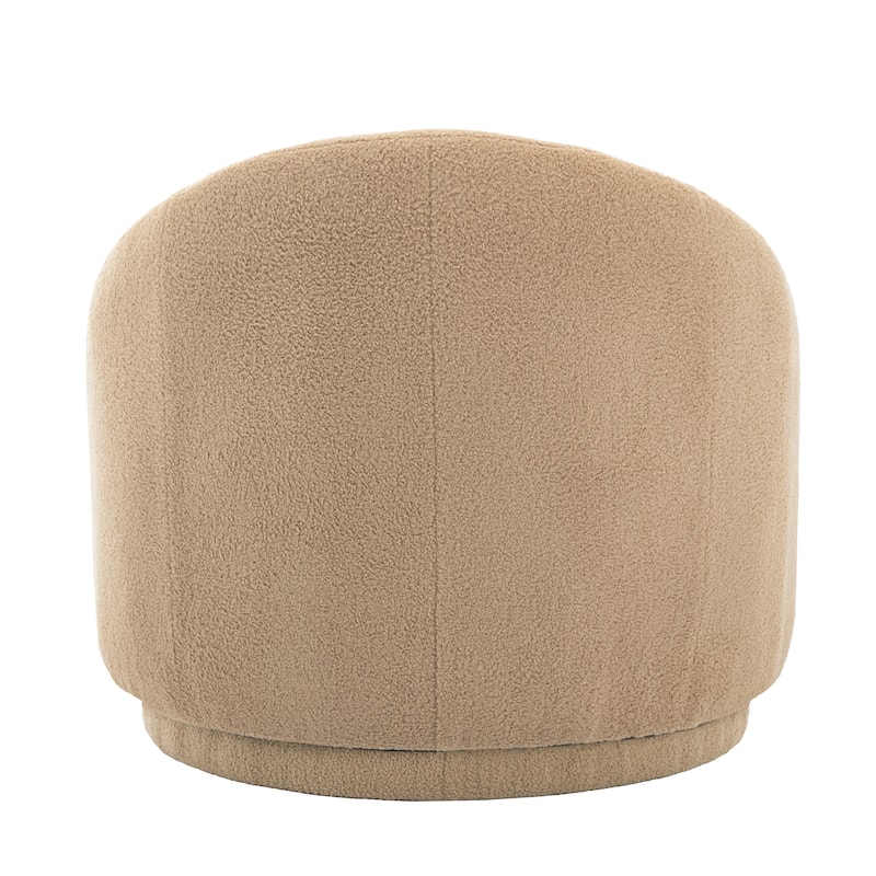 35" W Modern Upholstered Velvet/ Boucle Barrel Swivel Chair
