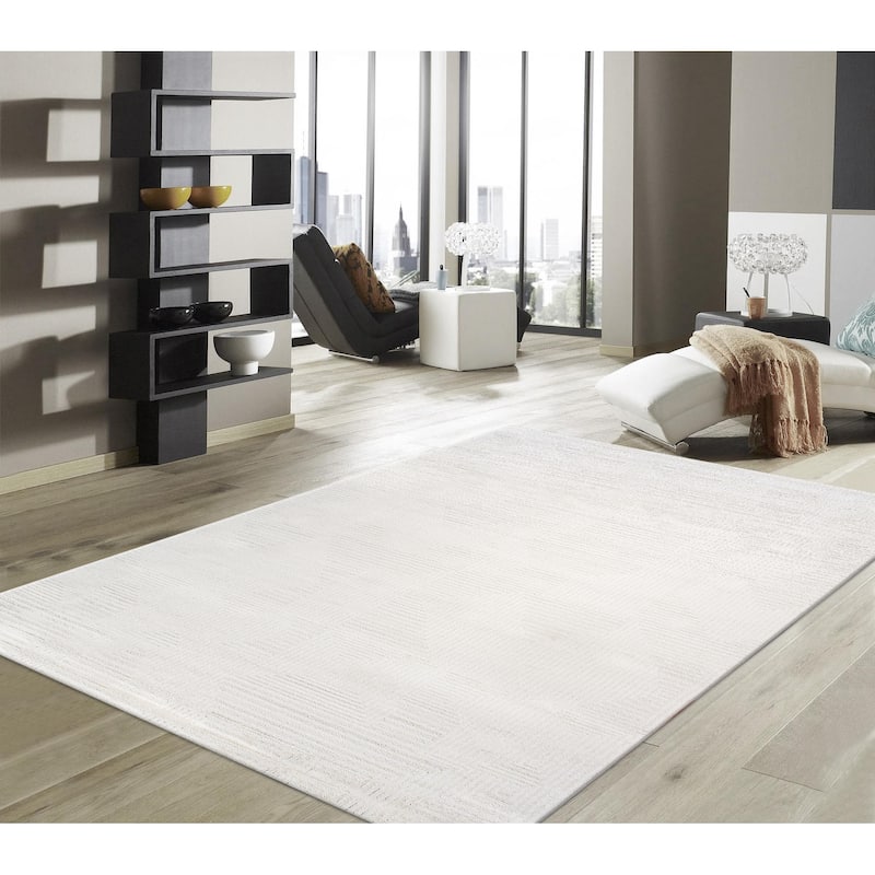 Pasargad Home Turkish Sutton Striped Ivory Area Rug