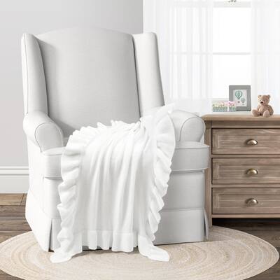 Lush Decor Reyna Soft Knitted Ruffle Baby/Toddler All-Season Blanket - 40" x 30"