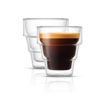 Pila Double Walled Espresso Glass Cups - 3 oz - Set of 4