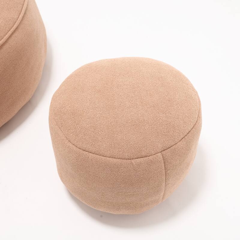 Tan 40" Microfiber Accent Chair with Ottoman