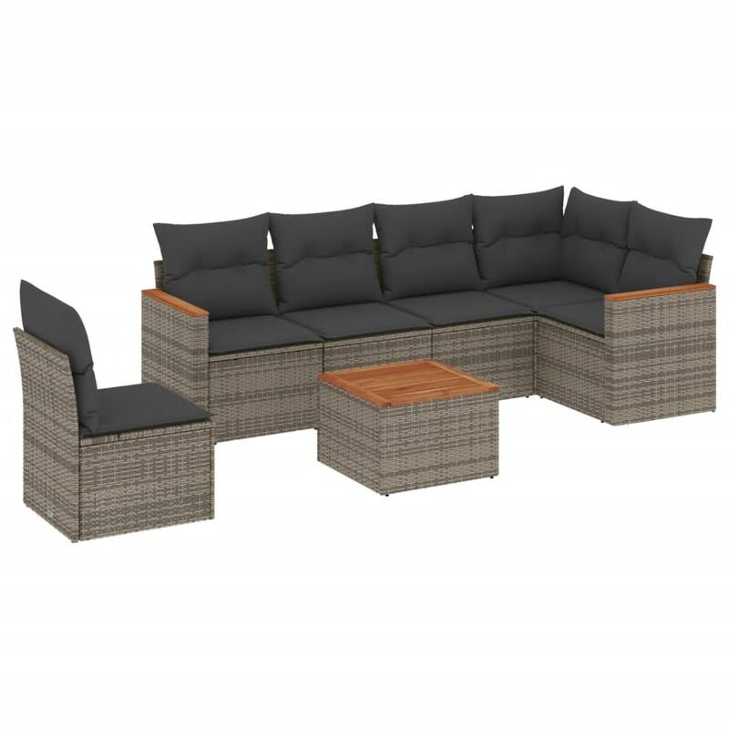 vidaXL Garden Sofa Set Black - 24.4 x 24.4 x 27.2