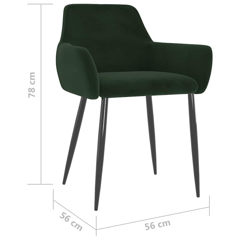 vidaXL Dining Chairs Upholstered Chair with Metal Legs for Living Room Velvet - 22" x 22" x 30.7"