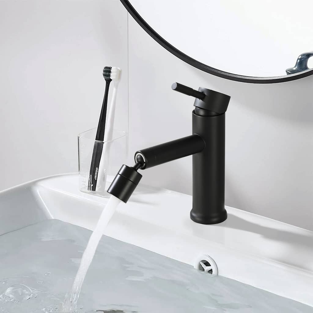 Single Handle Bathroom Sink Faucet with 360° Swivel Aerator and Dual Water Flow Mode, Anti Corrosion and Scratch Resistant