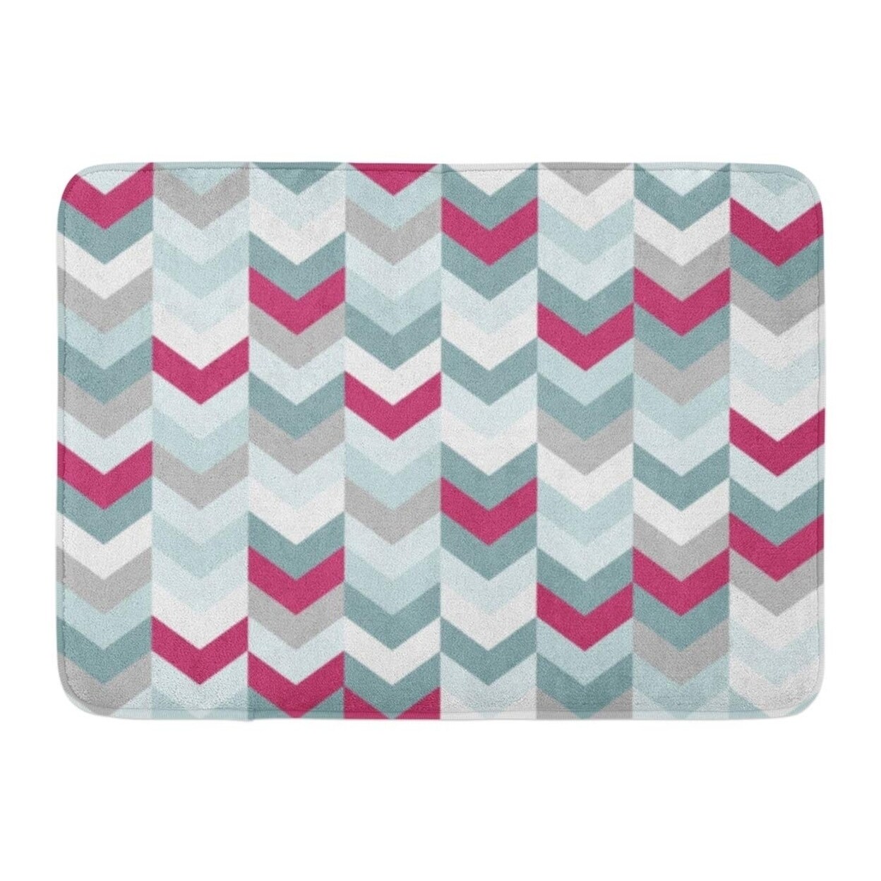Shop Chevron Zigzag Arrows Geometric In Mixed Order Colorful Pink Light Blue Grey Aqua Doormat Floor Rug Bath Mat 23 6x15 7 Multi On Sale Overstock 31774293