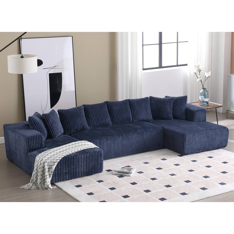 131'' Modular Sectional Couch - Blue