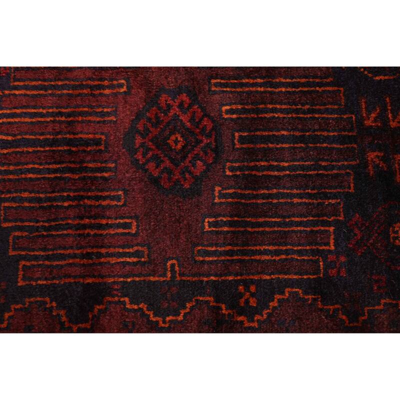 ECARPETGALLERY Hand-knotted Teimani Dark Red Wool Rug - 4'3 x 6'9