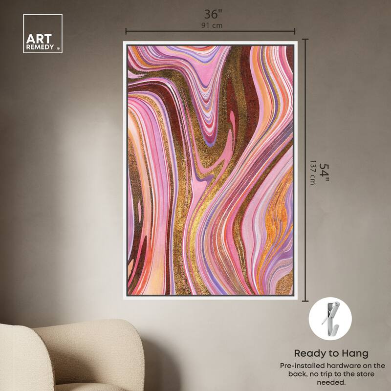 Art Remedy Doll Memories - Pink Geode Framed Mineral, Agate & Geode 1 Piece Canvas Wall Art