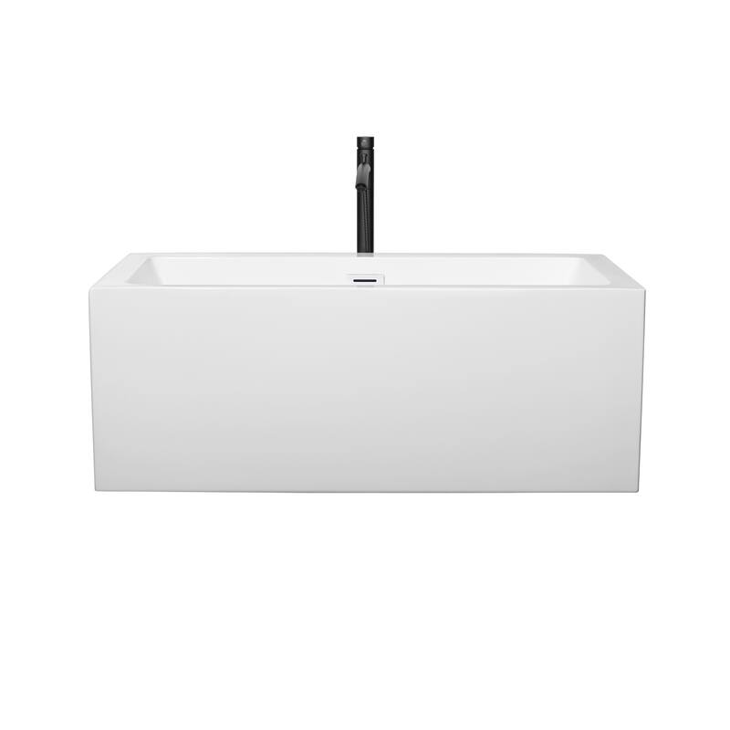 Wyndham Collection Melody 60-inch White Freestanding Soaking Bathtub