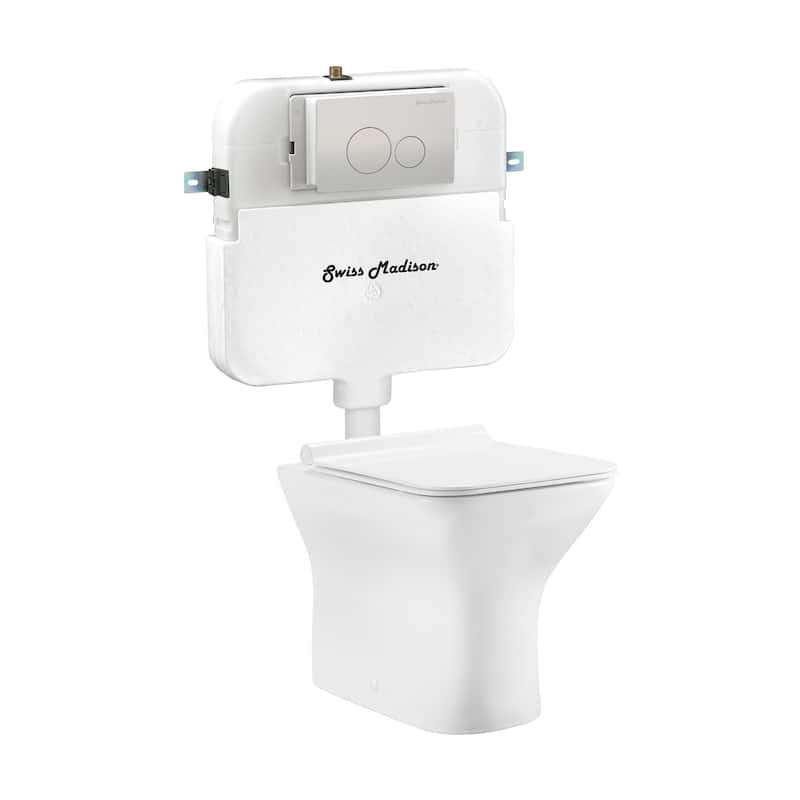 Charme Back To Wall Toilet Bowl Bundle In Glossy White - 22" x 17.3" 16.3"