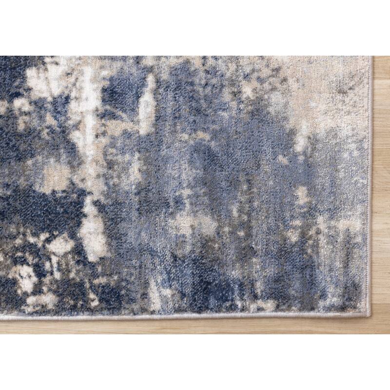 Leonardo Grey Blue Abstract Area Rug