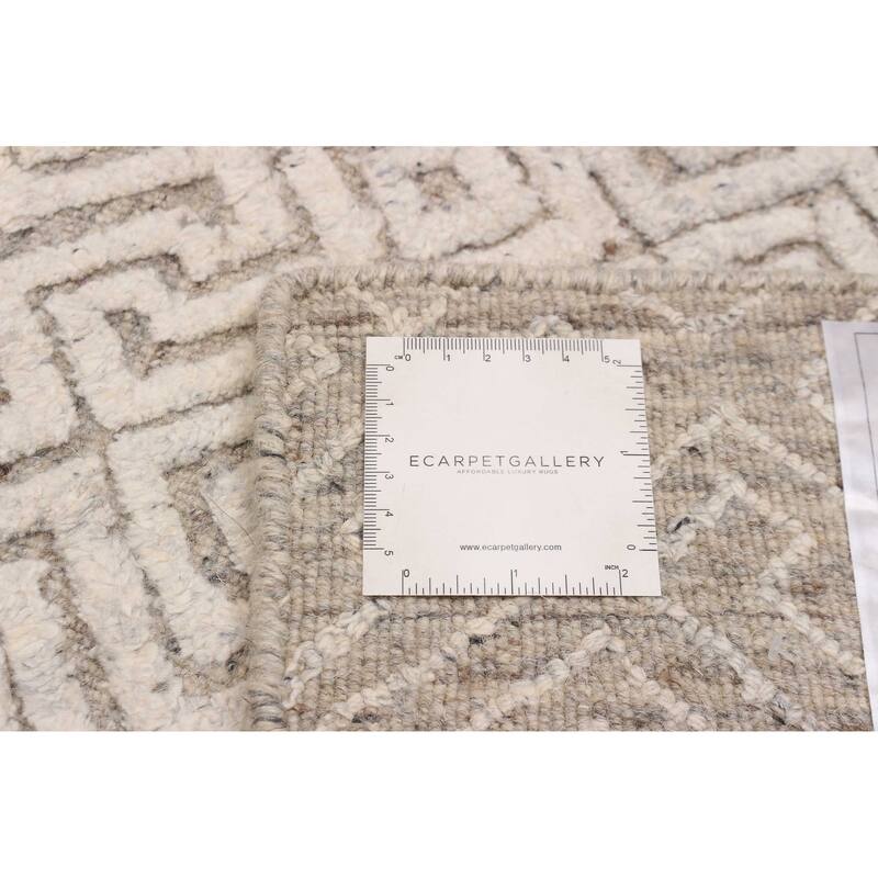 ECARPETGALLERY Hand-knotted Tangier Ivory Wool Rug - 5'2 x 7'10