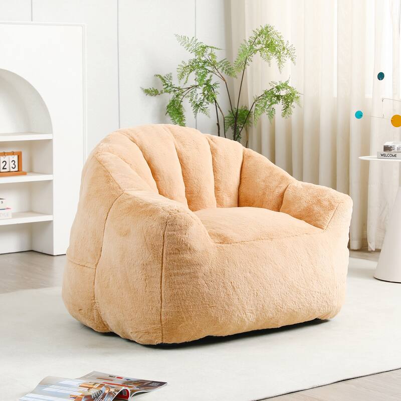 Homy Casa Soft Bean Bag Sofa Chair for Living Room Comfort - Brown - Medium