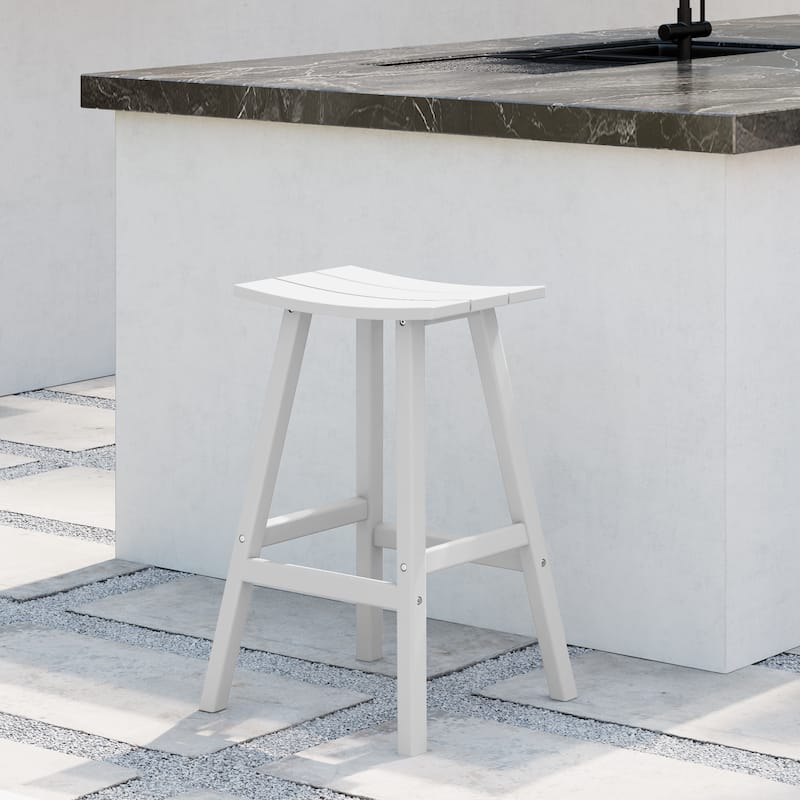 Laguna Hdpe All Weather Outdoor Patio 29" Saddle Seat Bar Stool