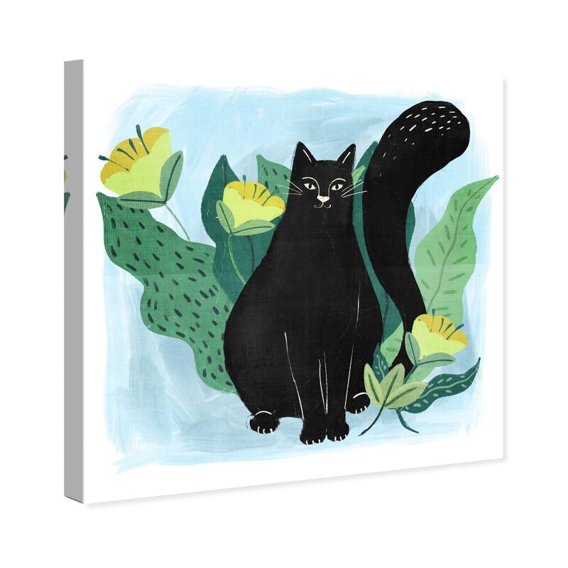 Wynwood Studio Canvas Animals Little panther in the jungle Black and Traditional Wall Art Canvas Print - Black, Green