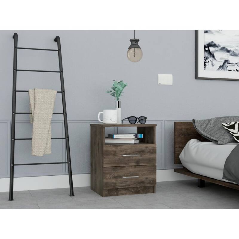 TUHOME Napoles 2-Drawer 19.9-inch High Nightstand