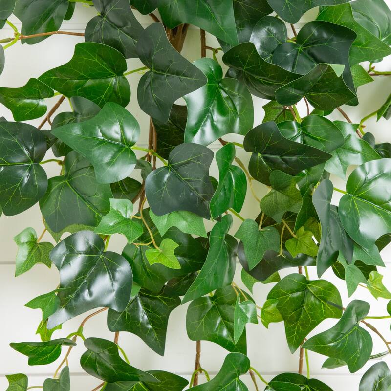 41-in UV Resistant Artificial Puff Ivy Hanging Plant - Set of 3