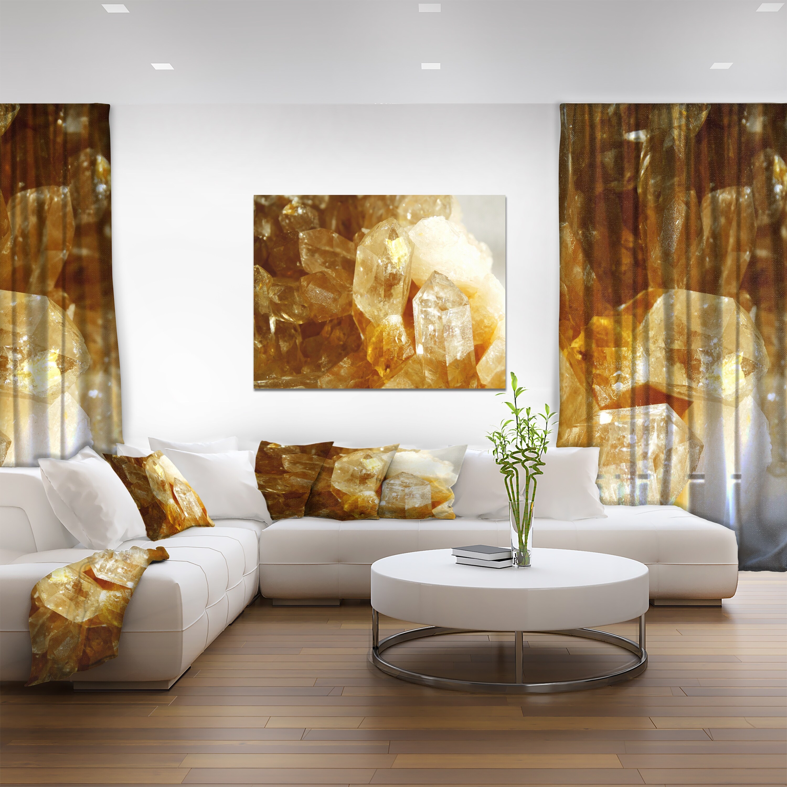 Designart Citrine Geode Stone with Natural Crystal Patterns  -image
