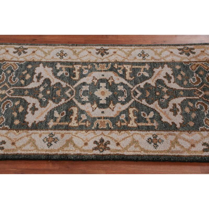 All-Over Oushak Oriental Runner Rug Handmade Wool Carpet - 2'9" x 8'4"