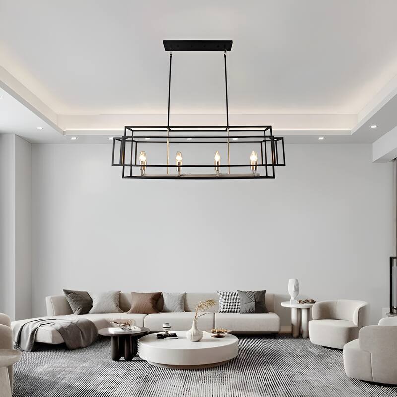 8-Light Kitchen Island Square Rectangle Pendant Lamp Island/Billiard