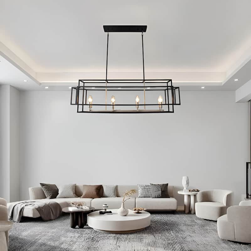 8-Light Kitchen Island Square Rectangle Pendant Lamp Island/Billiard
