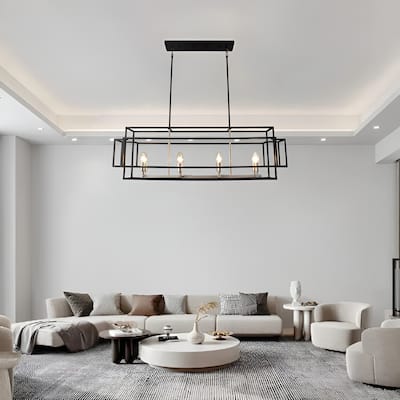 8-Light Kitchen Island Square Rectangle Pendant Lamp Island/Billiard
