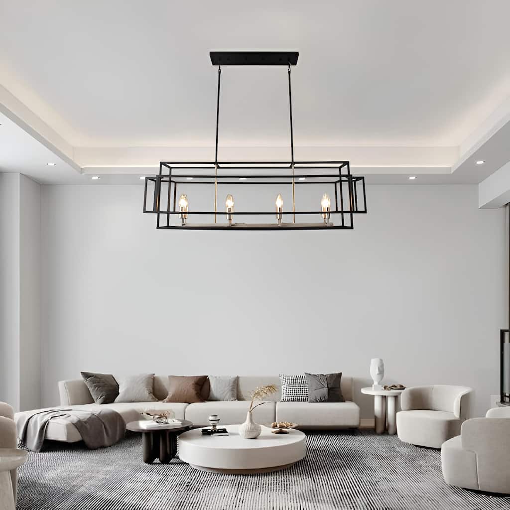 8-Light Kitchen Island Square Rectangle Pendant Lamp Island/Billiard