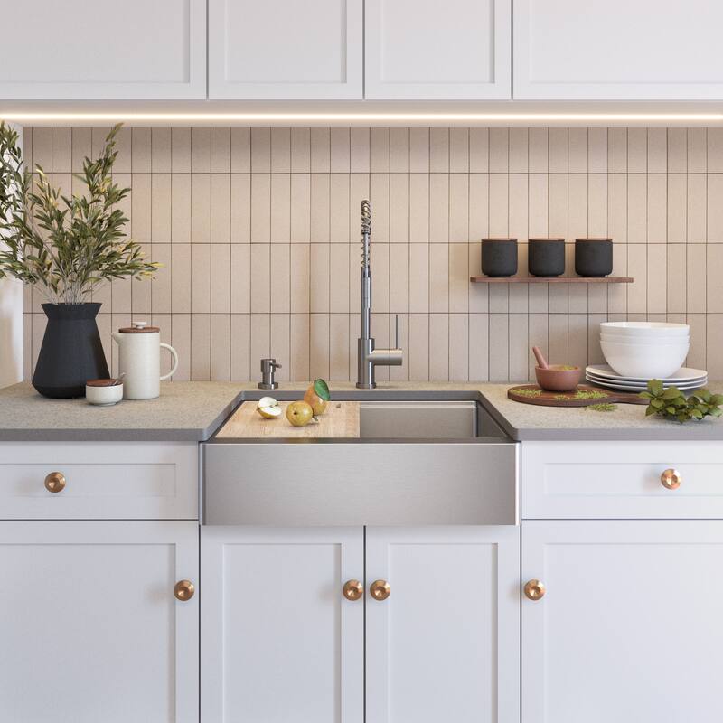 33" Self-Trimming RETRO-FIT Short Apro Stainless Steel Sink