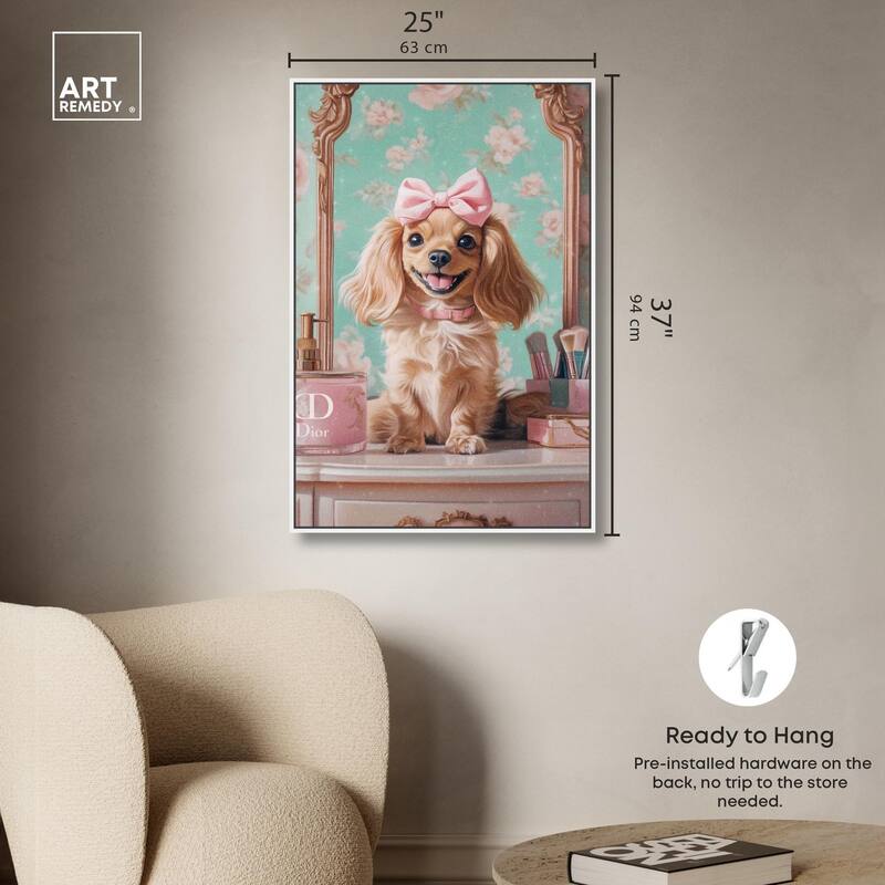 Cute Doxxie at the Vanity Canvas by Art Remedy