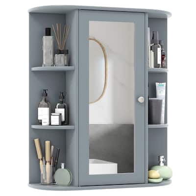 Gymax Bathroom Wall Medicine Cabinet Wall Mounted Storage Organizer - See Details