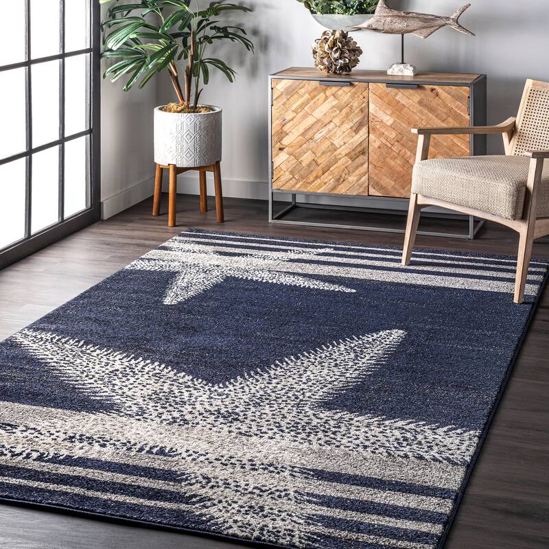 Nuloom Nidia Nautical Striped Area Rug - 5' x 8' - Blue