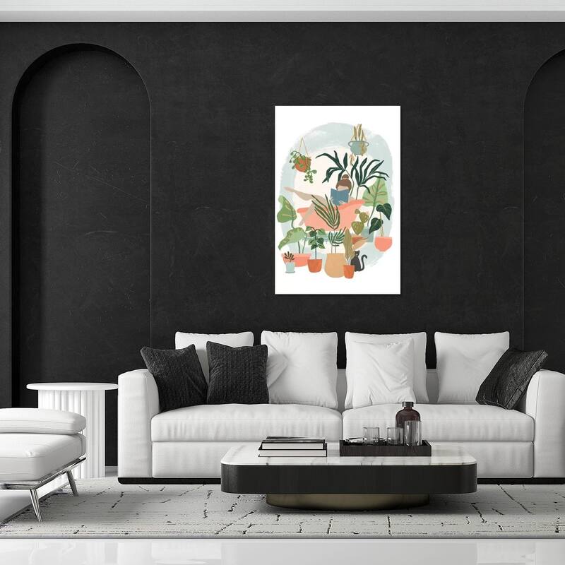 Plant Lady Bath I Print On Acrylic Glass by June Erica Vess - 32x24x0.25