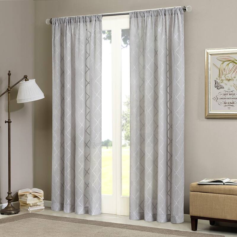 Diamond Sheer Window Curtain Panel