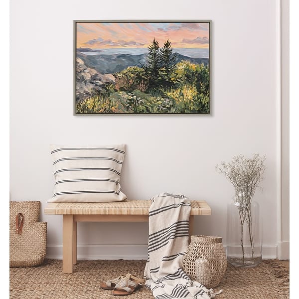 slide 2 of 10, Kate and Laurel Sylvie Maine Sunrise Framed Canvas by Emily Kenney