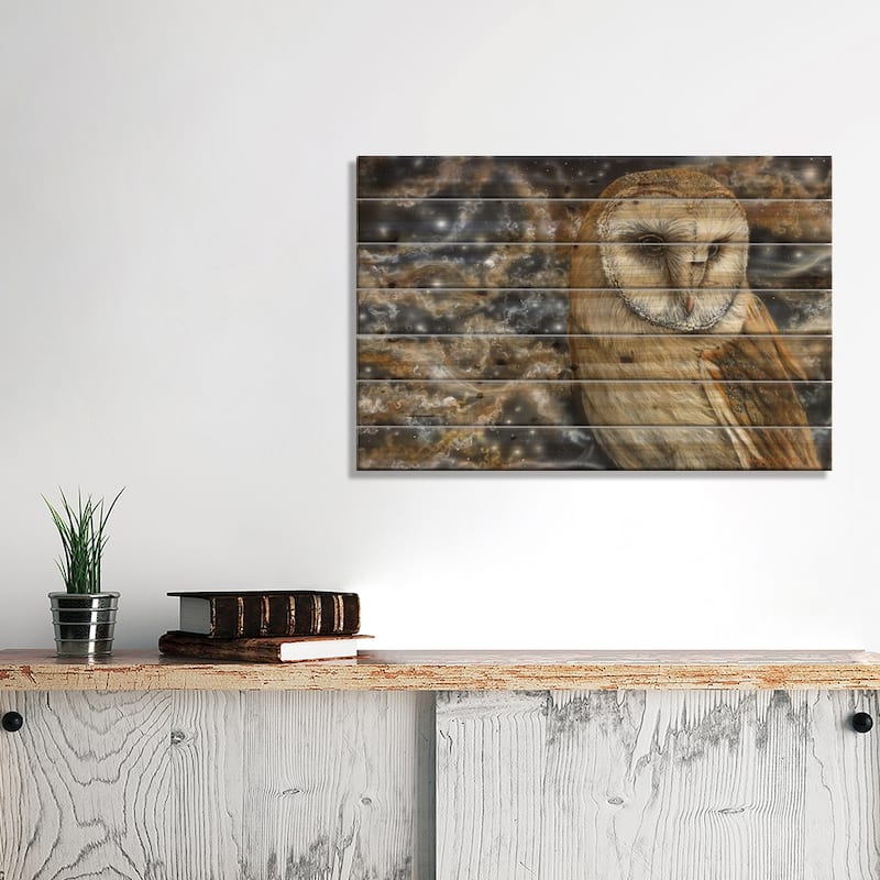 Watchful Eye Print On Wood by Angela Bawden - Multi-Color