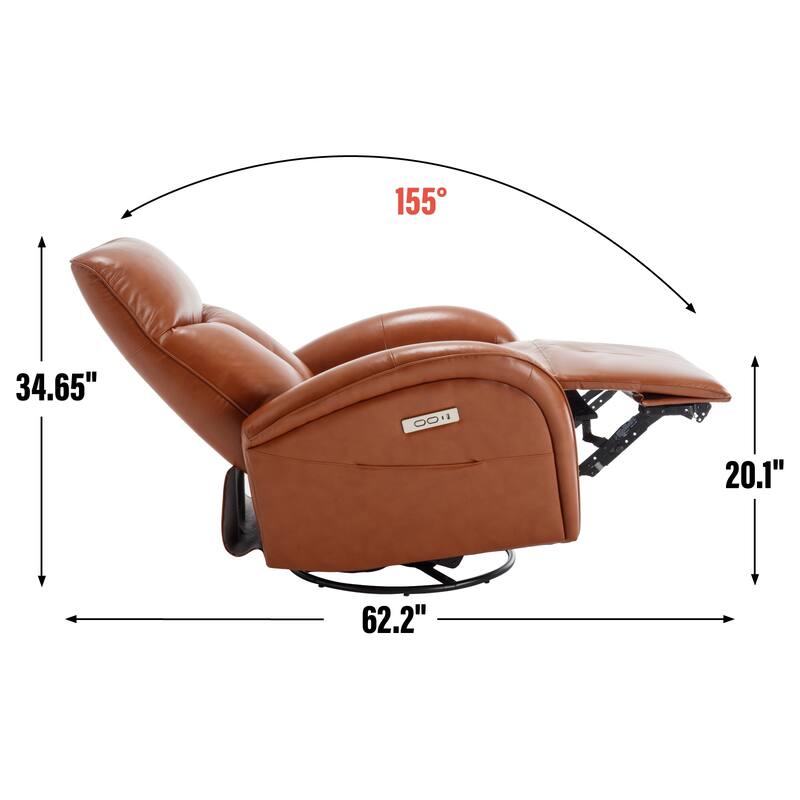 Armless Power Glider Recliner Chair with USB‑C Charging & High Backrest