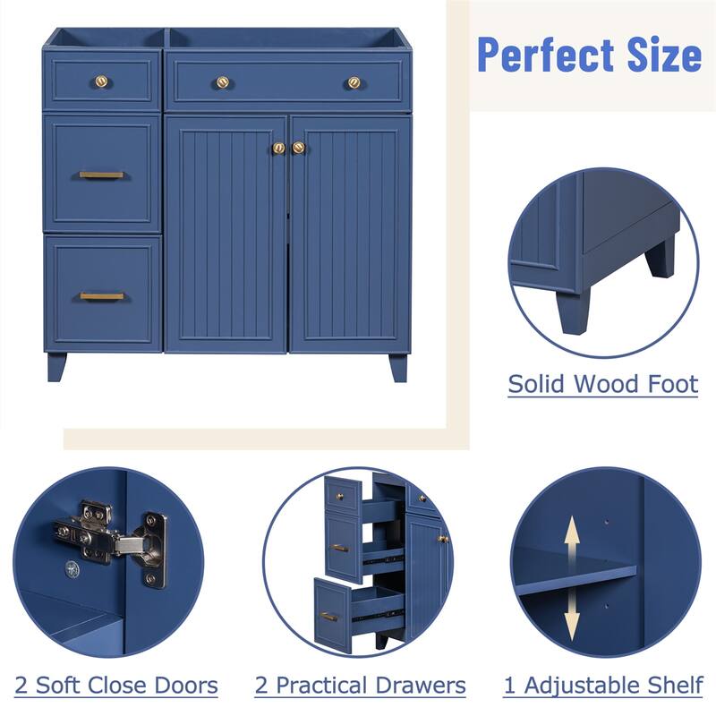[Cabinet Only] 36" Bathroom Vanity(Sink not included)