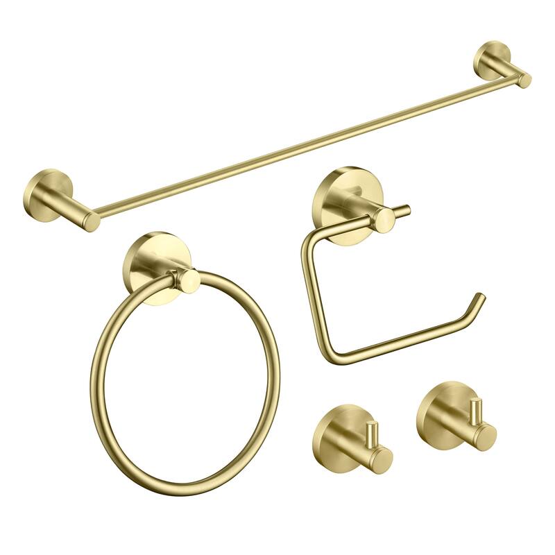 Circular 5-Piece Bathroom Hardware Set