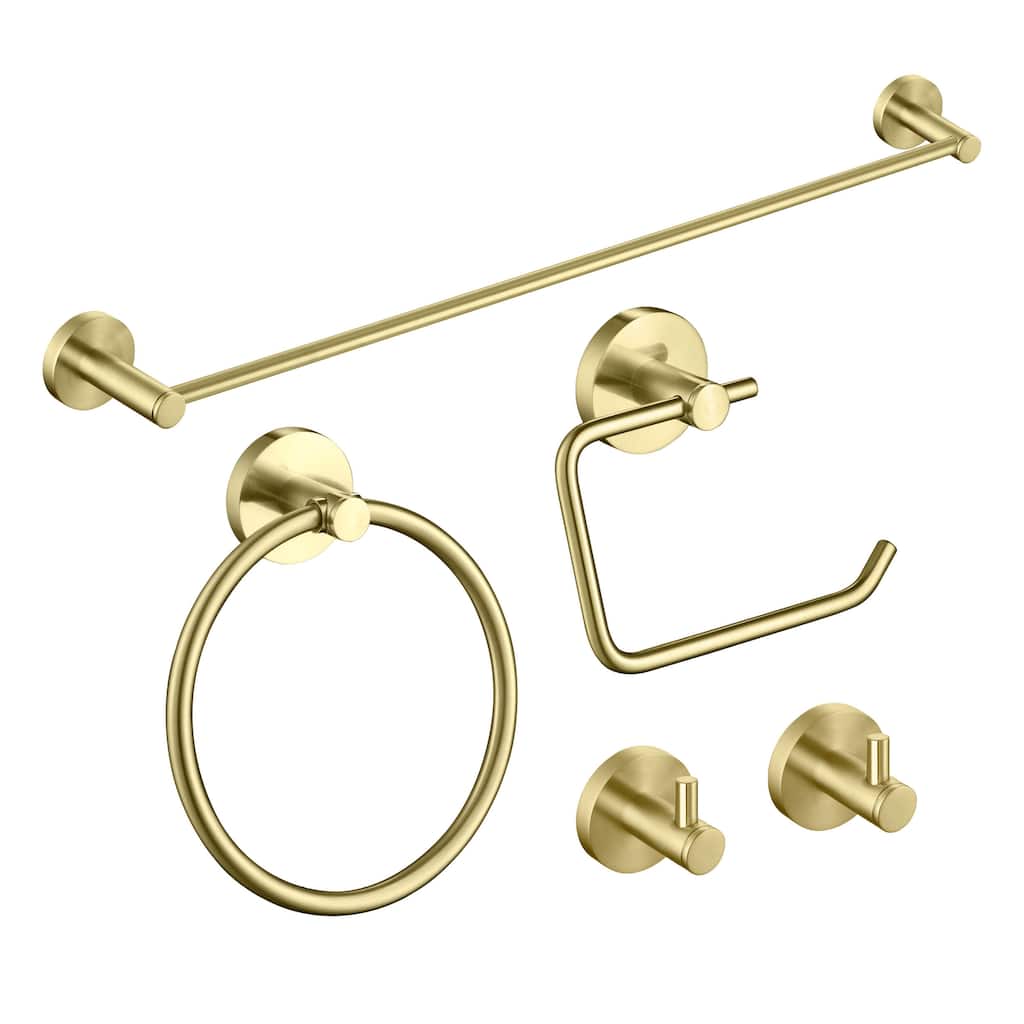 Circular 5-Piece Bathroom Hardware Set
