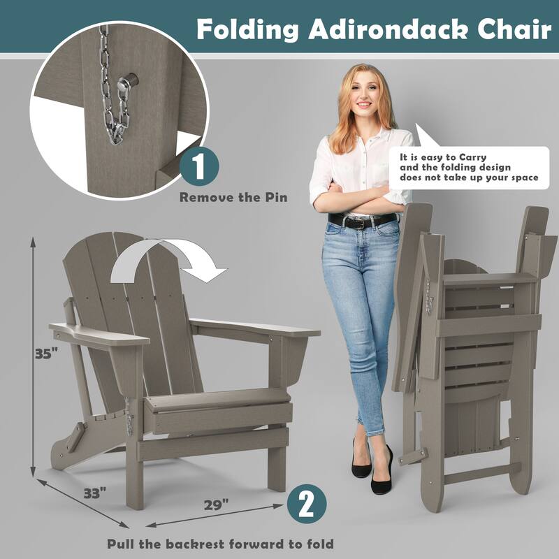Poly Outdoor Adirondack Chair - Foldable All Weather