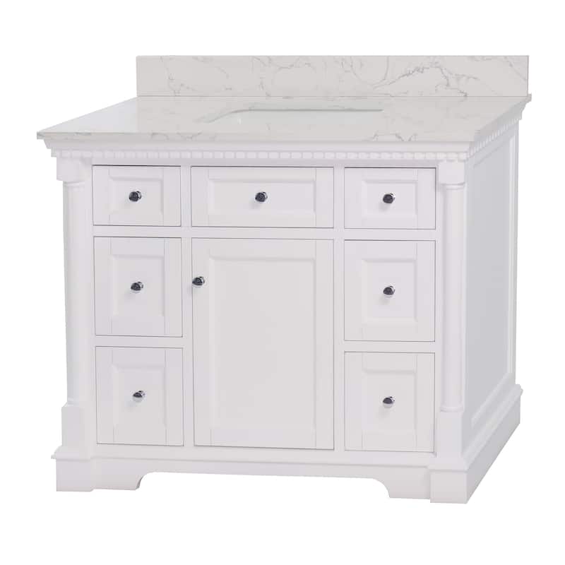 KitchenBathCollection Sydney 42" Bathroom Vanity with Engineered Marble Top