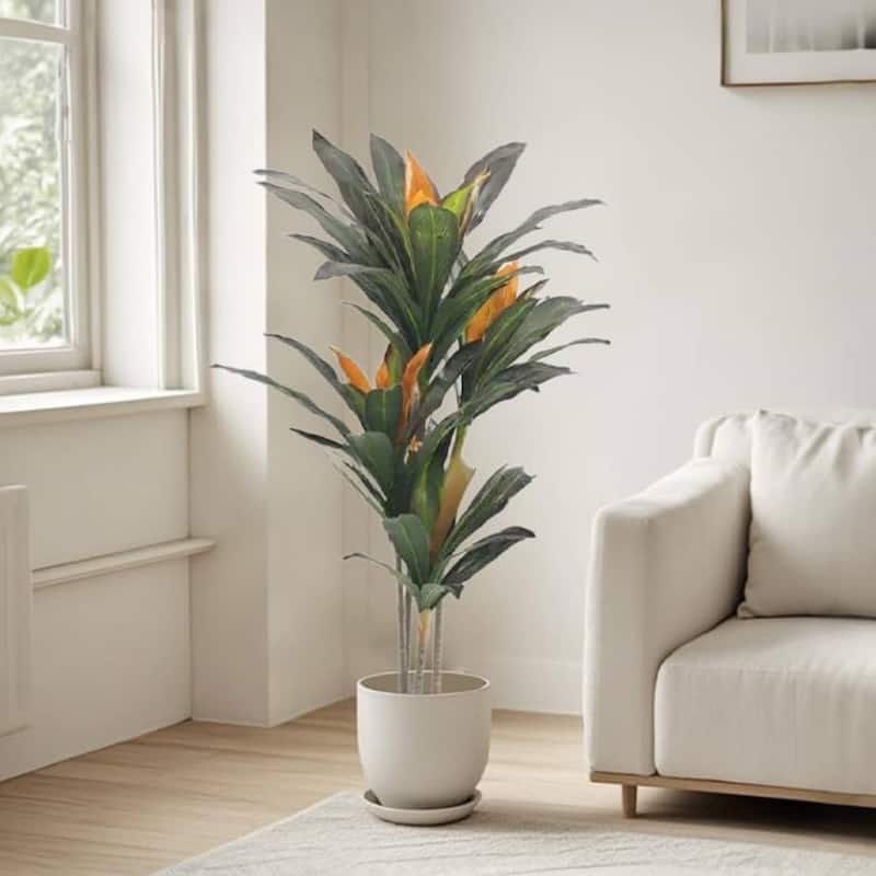 Artificial Realistic Fake Dracaena Tree for Home Office Patio Decor - 3.4 Ft