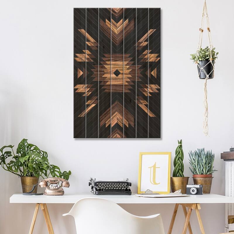 Urban Tribal Pattern No.7 - Aztec - Wood Print On Wood by Zoltan Ratko - Multi-Color