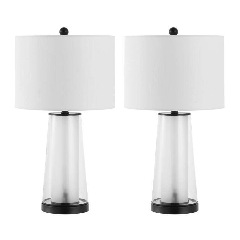Celerie 26" Modern Minimalist Glass/Iron Nightlight LED Table Lamp, (Set of 2) by JONATHAN Y