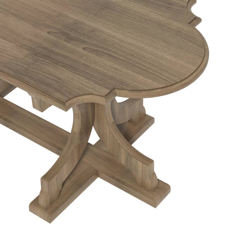 GALANO Doynton 39.4 in. Oval Solid Wood Top Coffee Table