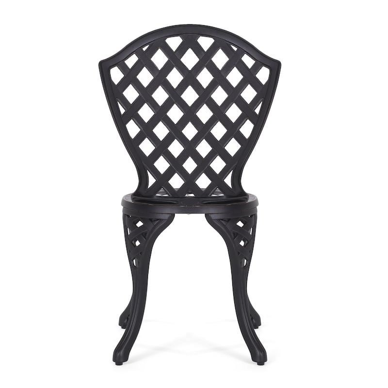 Roomfitters 3-Piece Metal Bistro Set Outdoor Patio Dining Furniture with Round Table and 2 Chairs, Black